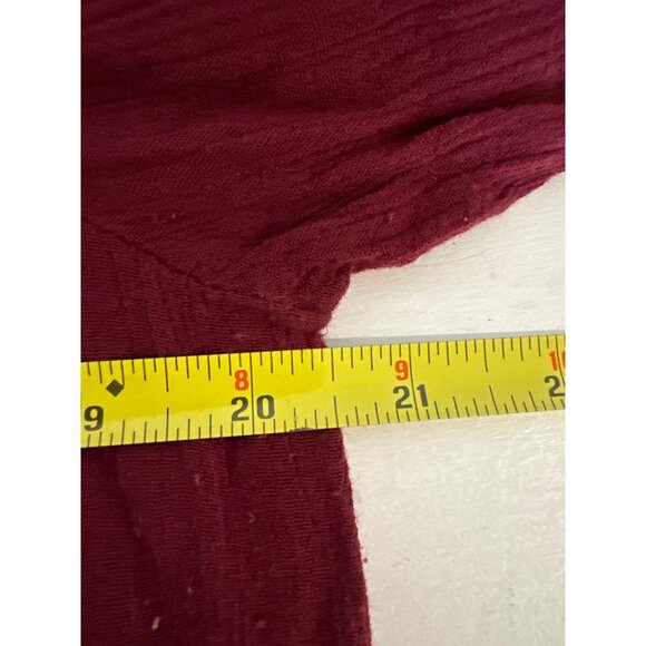 Entro Womens Top Sz L Maroon Embroidered Tunic Floral Embroidered Boho Tasseled - Picture 6 of 10